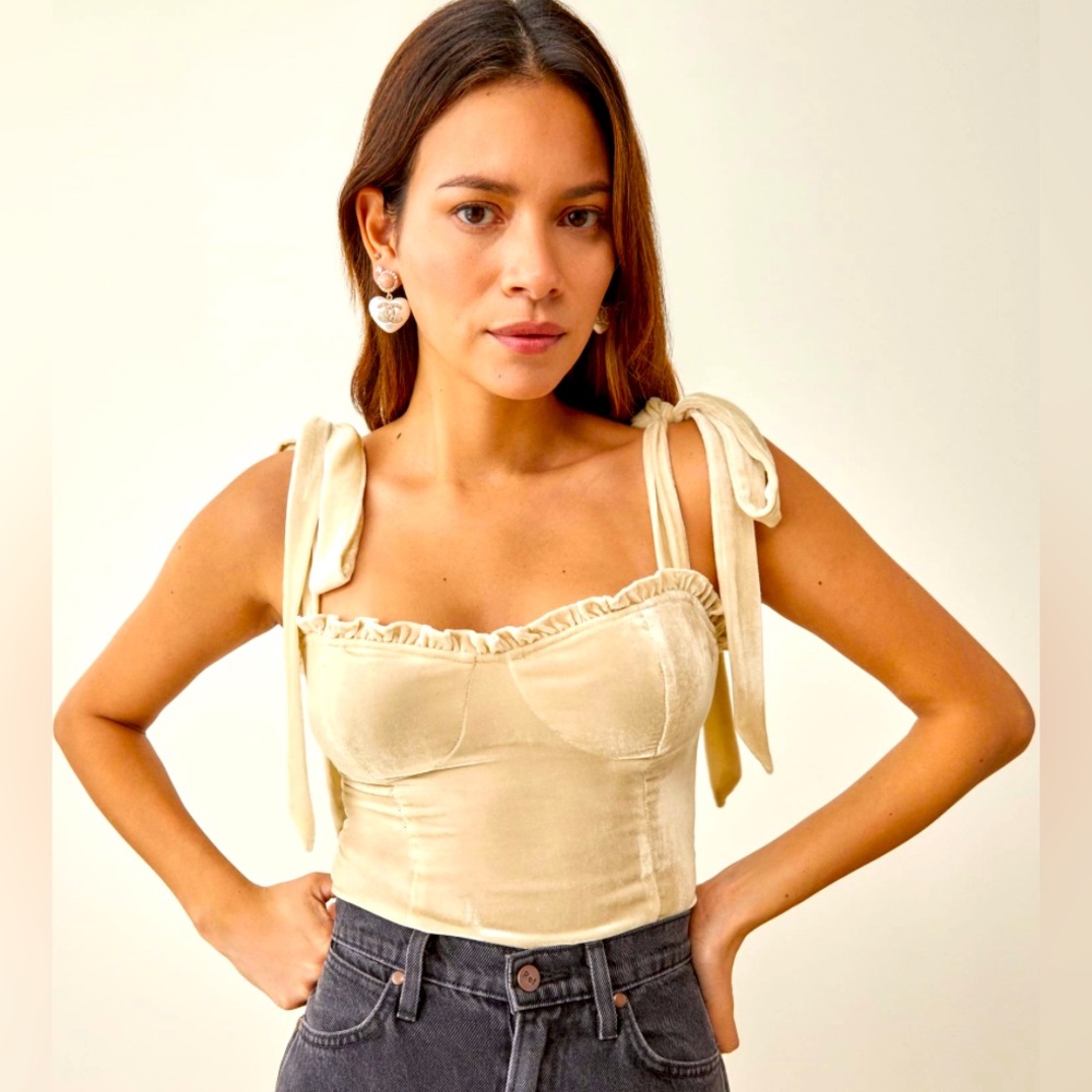 Reformation Colomba Velvet Top